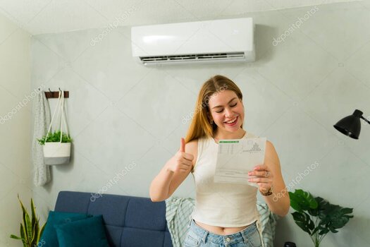 Thermostat and homeowner saving energy in summer