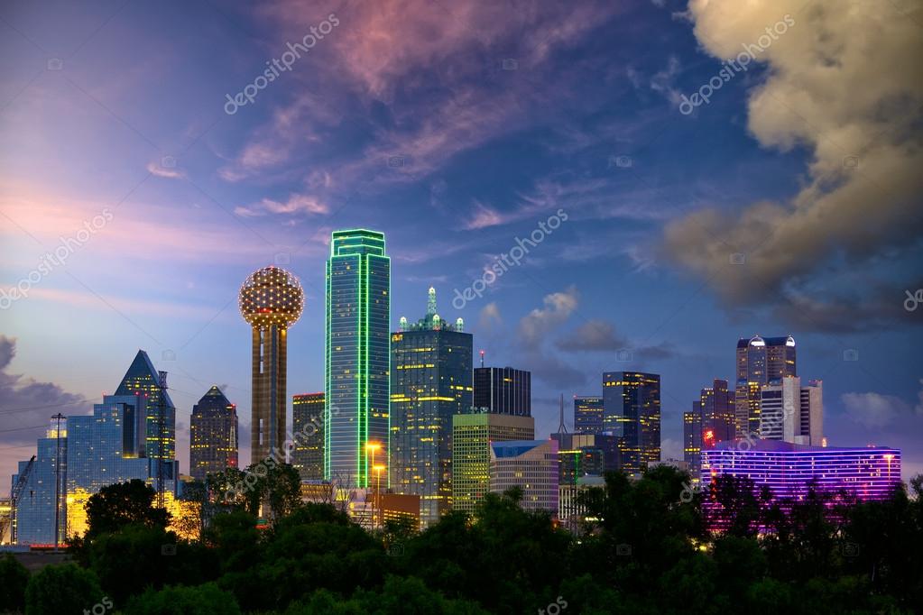 Dallas County skyline at dusk